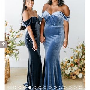 REVELRY BARDOT VELVET DRESS